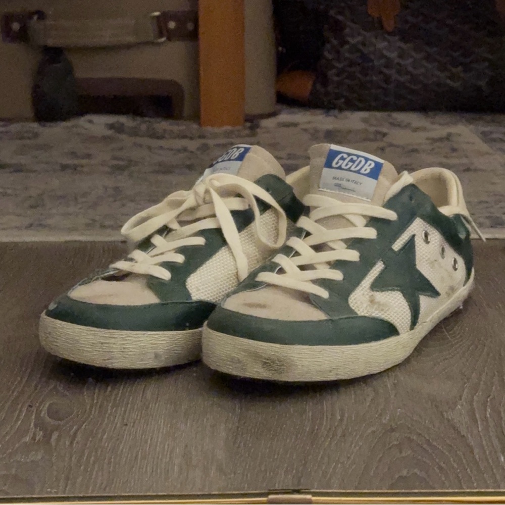 Golden Goose Superstar Mesh Green and Cream